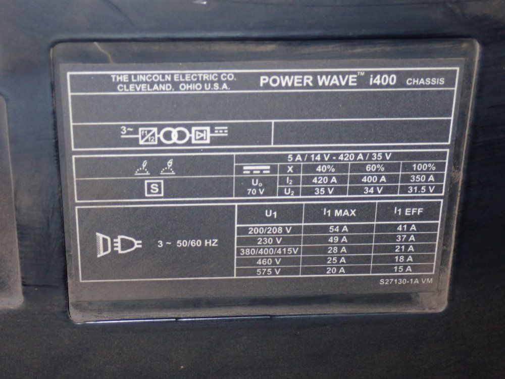 Lincoln 420 Amp Robotic Welding Power Supply - Power Wave I400