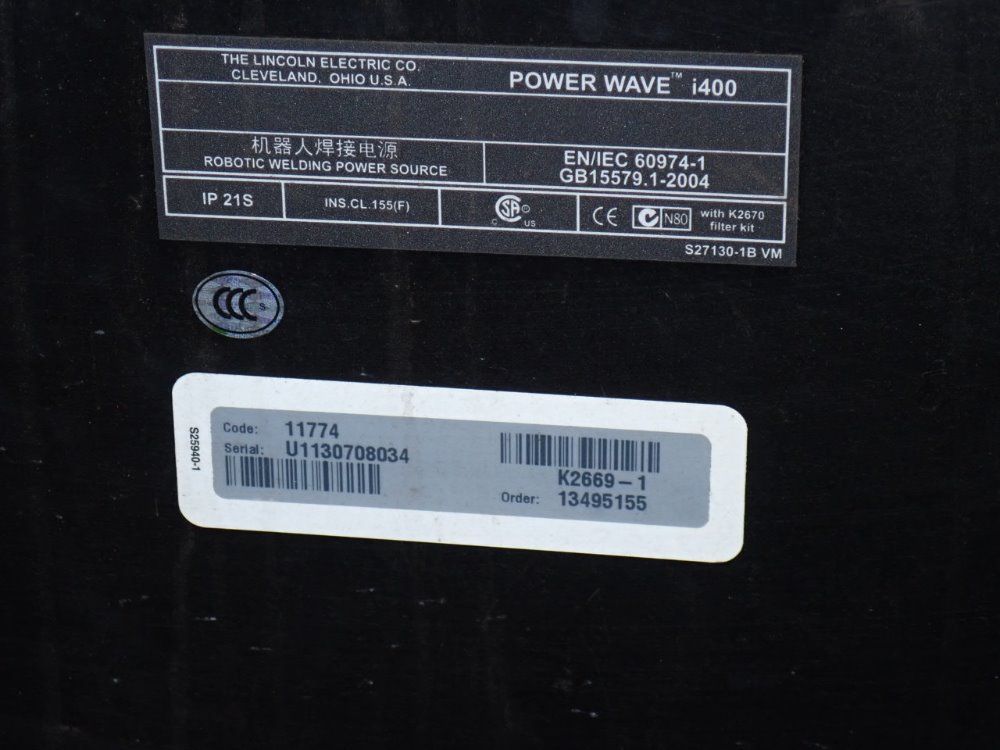 Lincoln 420 Amp Robotic Welding Power Supply - Power Wave I400