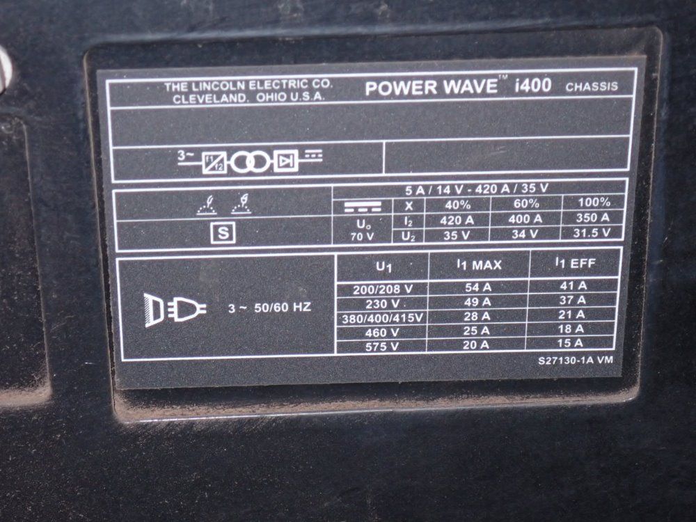 Lincoln 420 Amp Robotic Welding Power Supply - Power Wave I400
