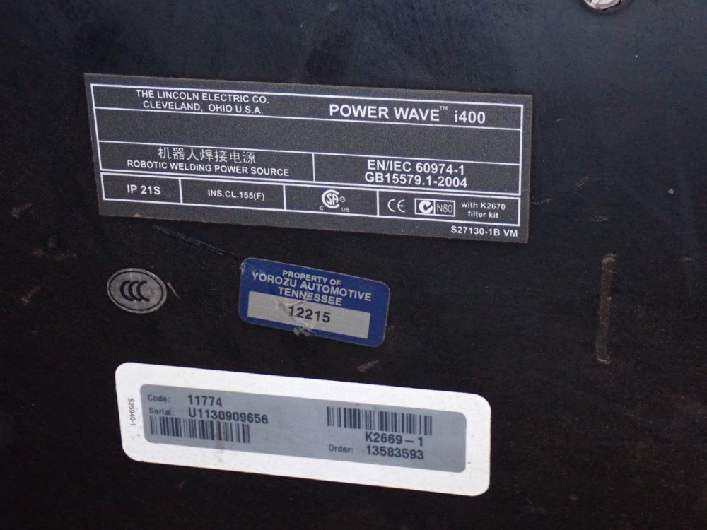 Lincoln 420 Amp Robotic Welding Power Supply - Power Wave I400
