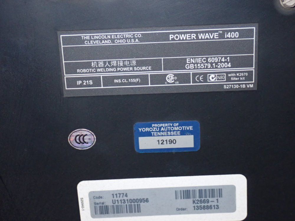Lincoln 420 Amp Robotic Welding Power Supply - Power Wave I400