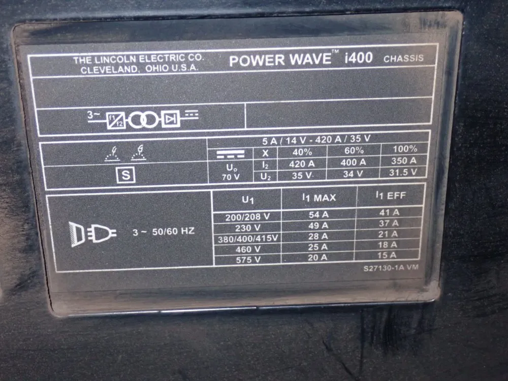 Lincoln 420 Amp Robotic Welding Power Supply - Power Wave I400