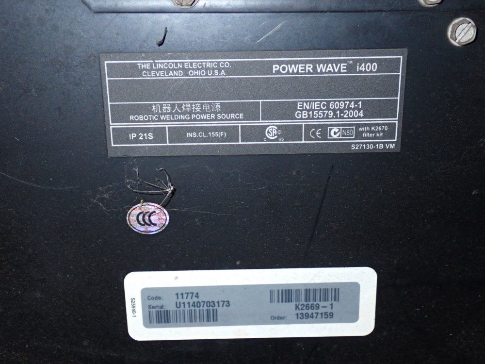 Lincoln 420 Amp Robotic Welding Power Supply - Power Wave I400
