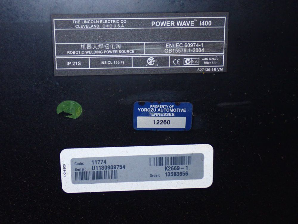 Lincoln 420 Amp Robotic Welding Power Supply - Power Wave I400
