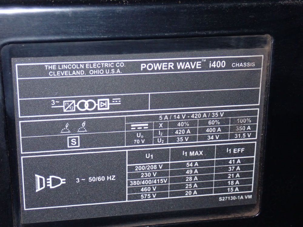 Lincoln 420 Amp Robotic Welding Power Supply - Power Wave I400