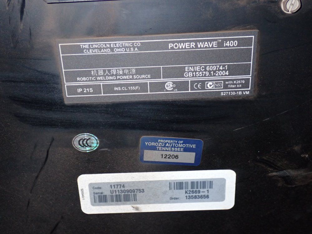 Lincoln 420 Amp Robotic Welding Power Supply - Power Wave I400