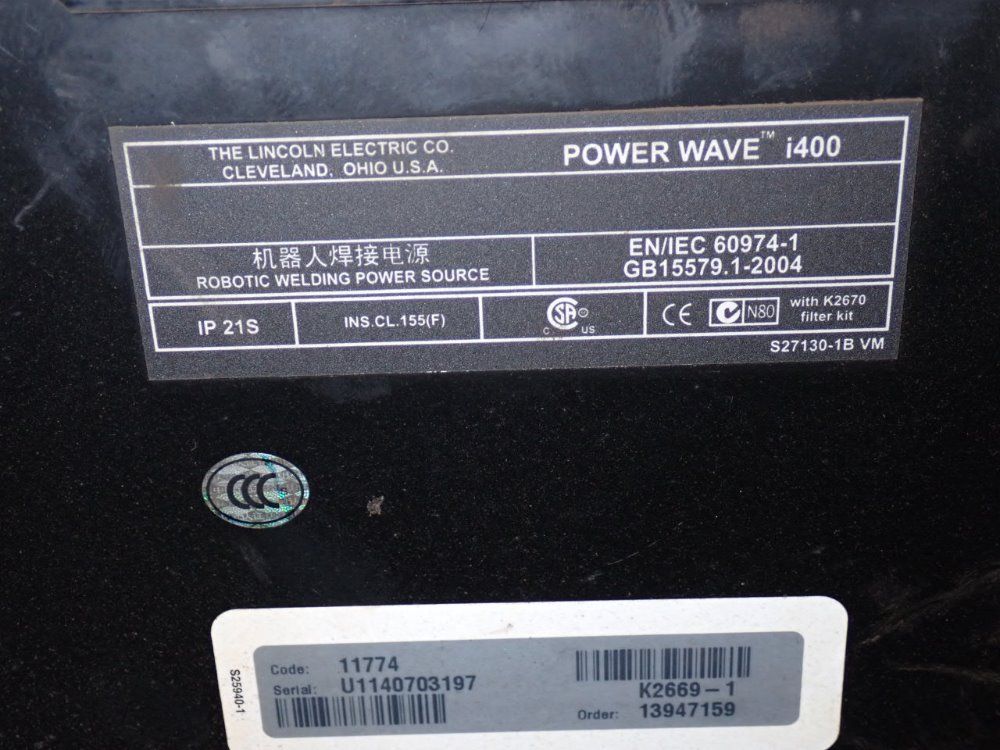 Lincoln 420 Amp Robotic Welding Power Supply - Power Wave I400