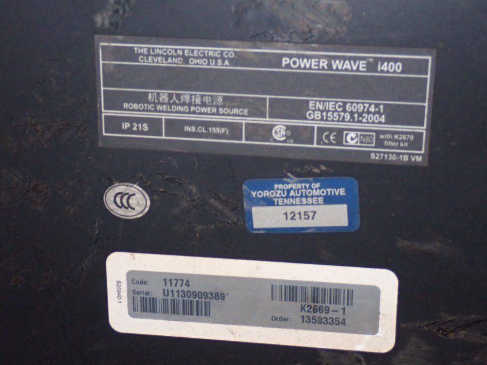 Lincoln 420 Amp Robotic Welding Power Supply - Power Wave I400