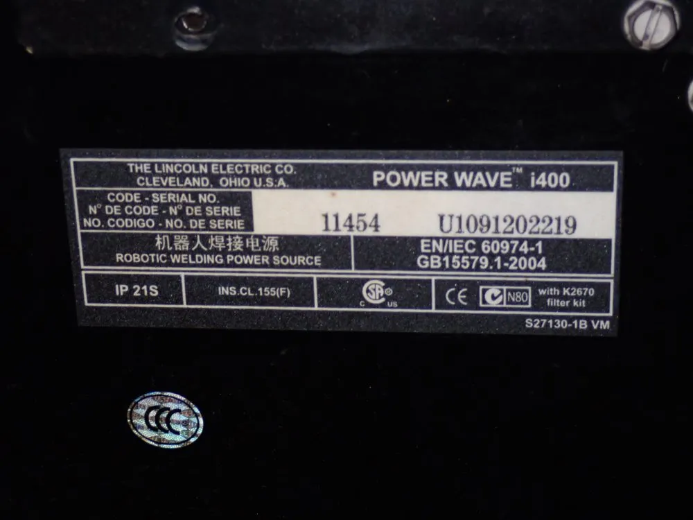 Lincoln 420 Amp Robotic Welding Power Supply - Power Wave I400
