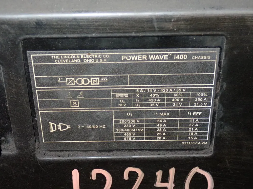 Lincoln 420 Amp Robotic Welding Power Supply - Power Wave I400