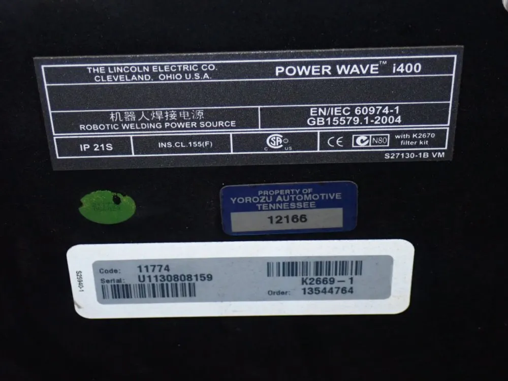 Lincoln 420 Amp Robotic Welding Power Supply - Power Wave I400