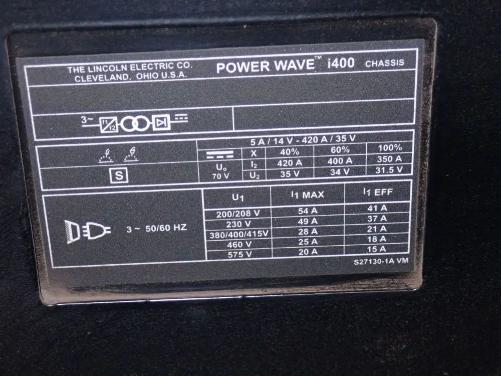 Lincoln 420 Amp Robotic Welding Power Supply - Power Wave I400