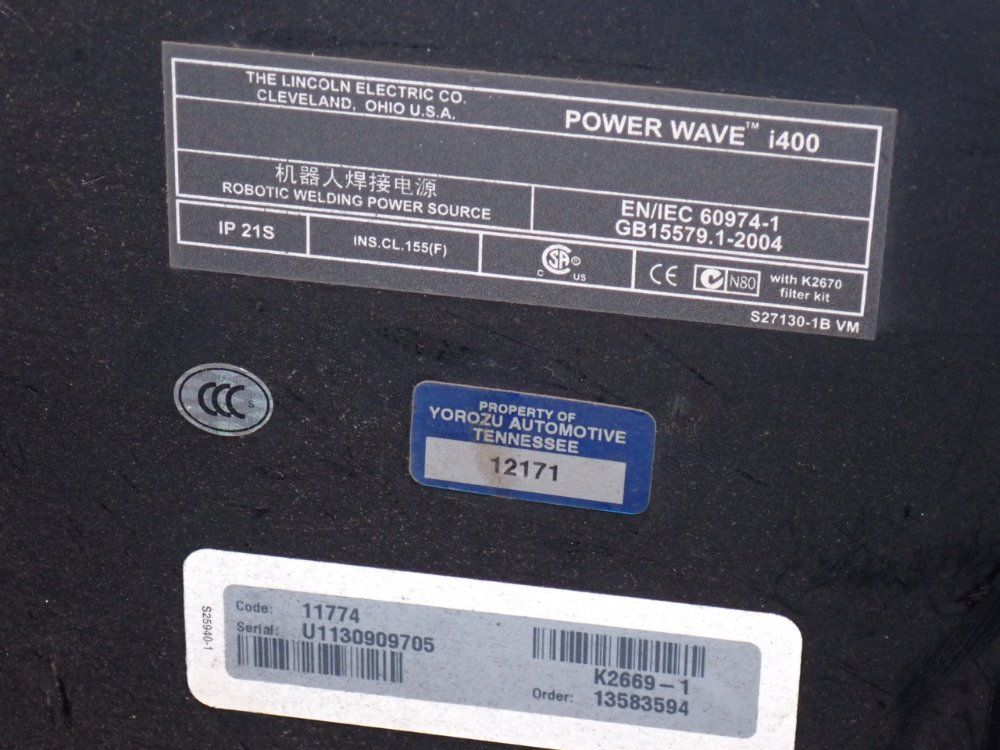Lincoln 420 Amp Robotic Welding Power Supply - Power Wave I400