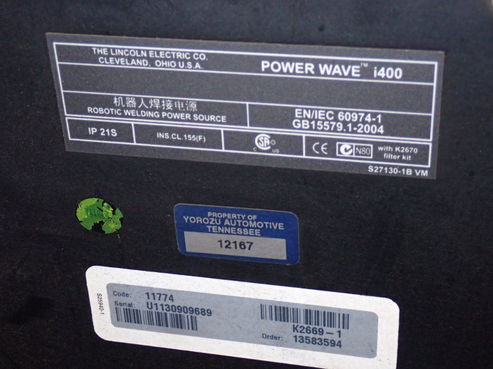 Lincoln 420 Amp Robotic Welding Power Supply - Power Wave I400