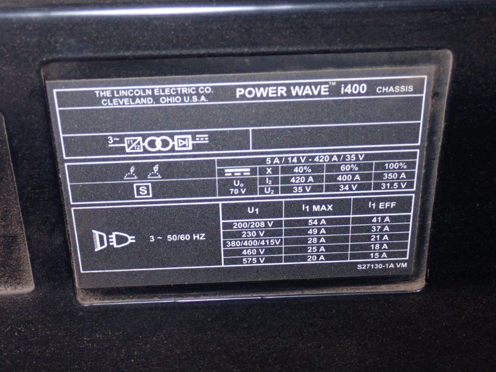 Lincoln 420 Amp Robotic Welding Power Supply - Power Wave I400