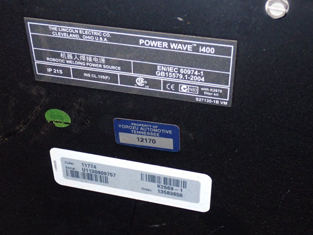 Lincoln 420 Amp Robotic Welding Power Supply - Power Wave I400