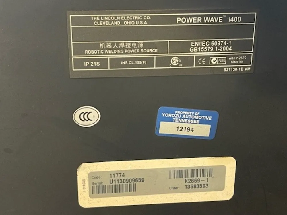 Lincoln 420 Amp Robotic Welding Power Supply - Power Wave I400