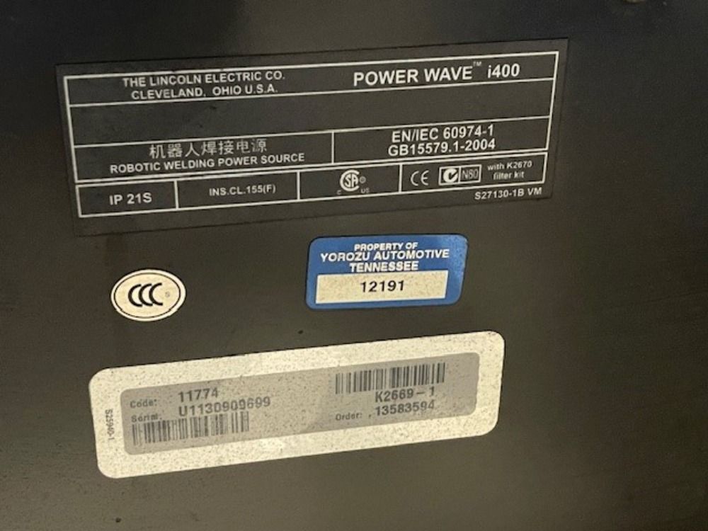 Lincoln 420 Amp Robotic Welding Power Supply - Power Wave I400