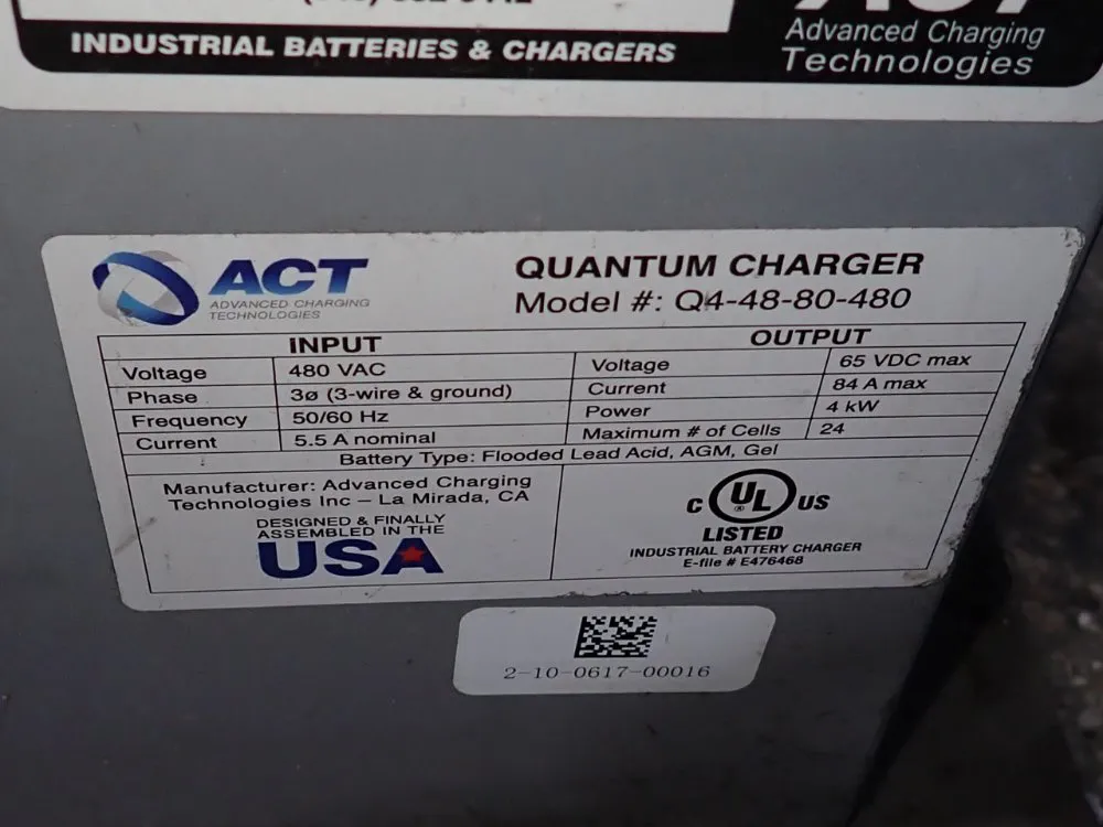 Advanced Charging Technologies 84 Amps Battery Charger - Q4-48-80-480