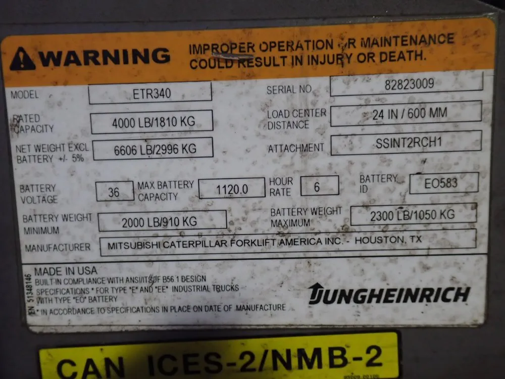 Jungheinrich 4000 Lbs Electric Order Picker - Etr340
