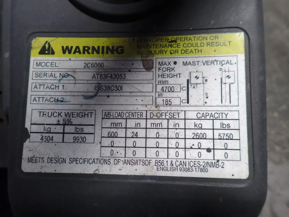 Cat 5750 Lbs Propane Forklift - 2c6000