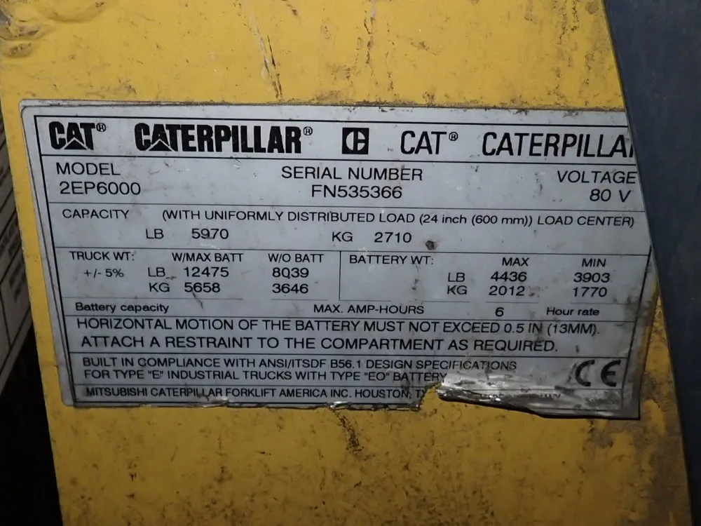 Caterpillar 5970 Lbs Electric Forklift - 2ep6000