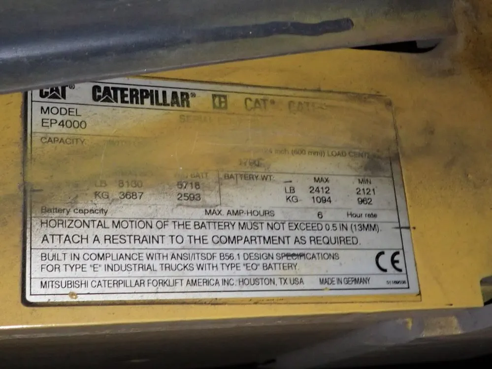 Caterpillar 3940 Lbs Electric Forklift - Ep4000