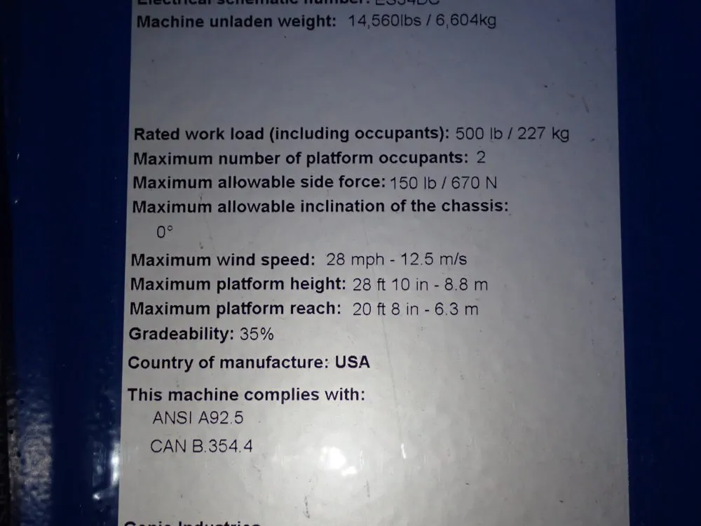 Genie 550 Lbs Boom Lift - Z-30/20n