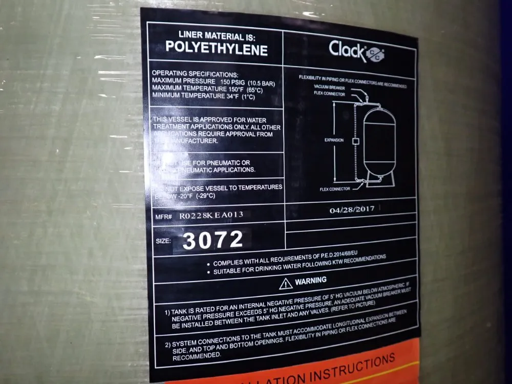 Clack 189.1 Gallons Water Softener Tank - R0228ke073