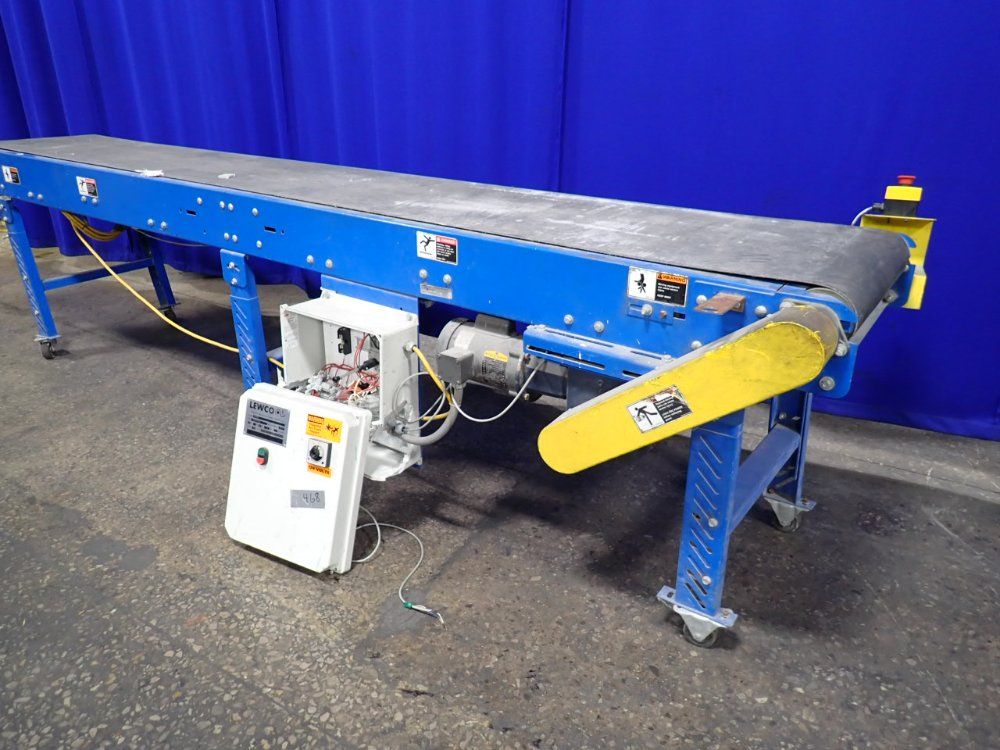 Lewco 140" X 20" X 35" Portable Power Belt Conveyor - Ns-mdsb