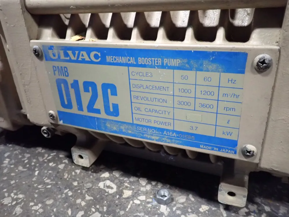 Ulvac 3.7 Kw Booster Pump - Pmb 012c
