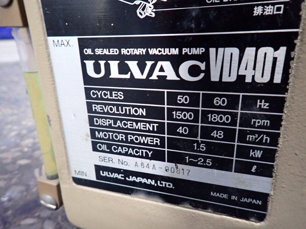 Ulvac 1.5 Kw Rotary Vacuum Pump - Ud401