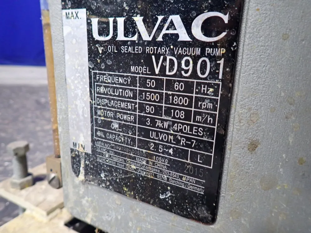 Ulvac 2.5 Kw Rotary Vacuum Pump - Ud901