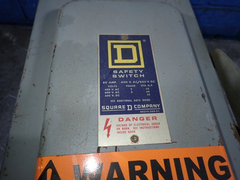 Square D 60 Amps Non Fusible Disconnect - Hu-362