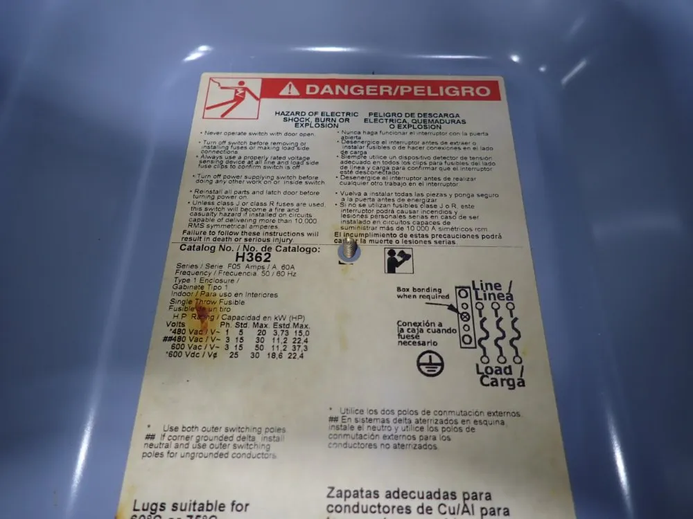 Square D 60 Amps Fusible Disconnect - H362