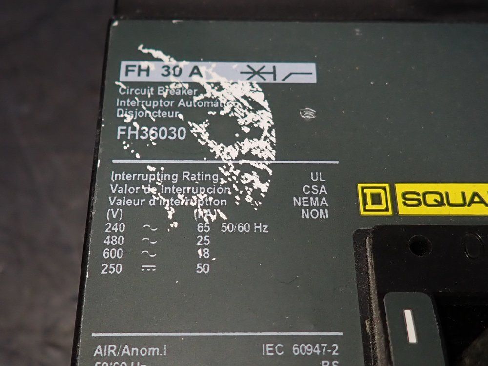 Square D Circuit Breaker - Fh36030