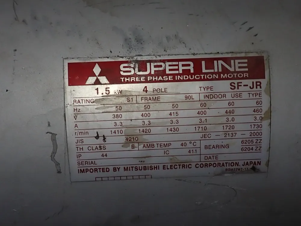 Mitsubishi Electric Corporation 1.5 Kw Motor - Sf-jr