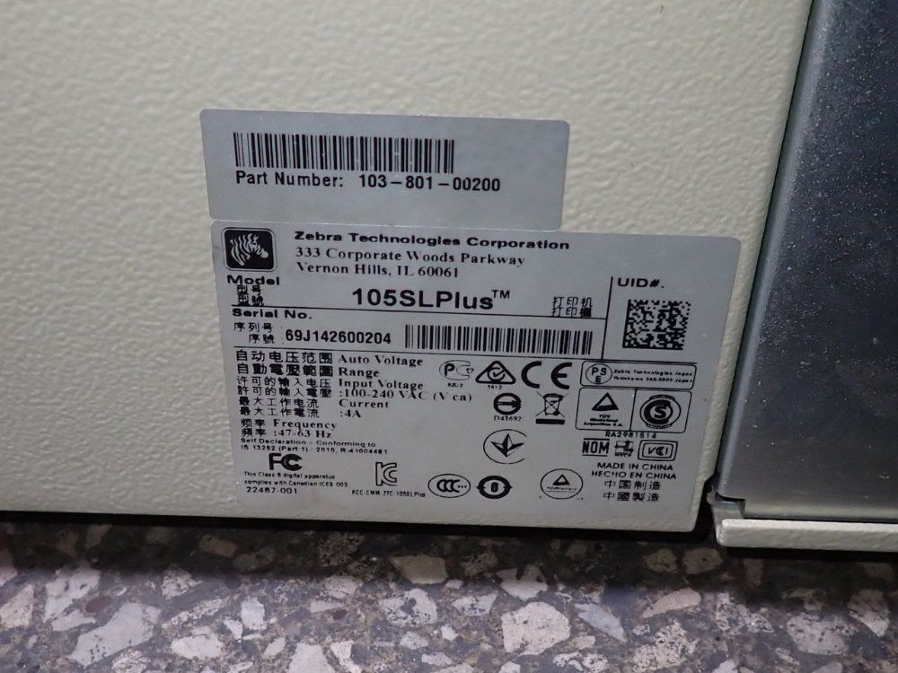 Zebra Technologies Barcode Printer - 105slplus