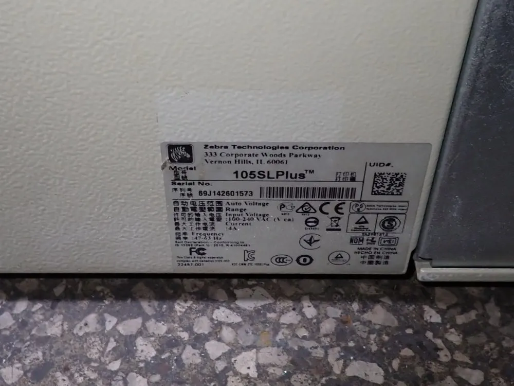 Zebra Technologies Barcode Printer - 105slplus