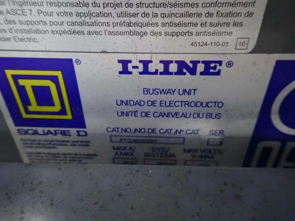 Square D 800a Bus Plug - Ptq36080gh