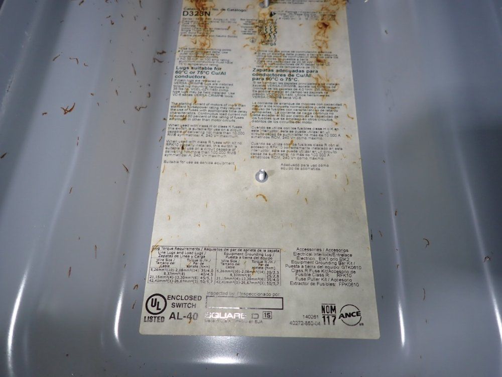 Square D 100 Amps Fusible Disconnect - D323n