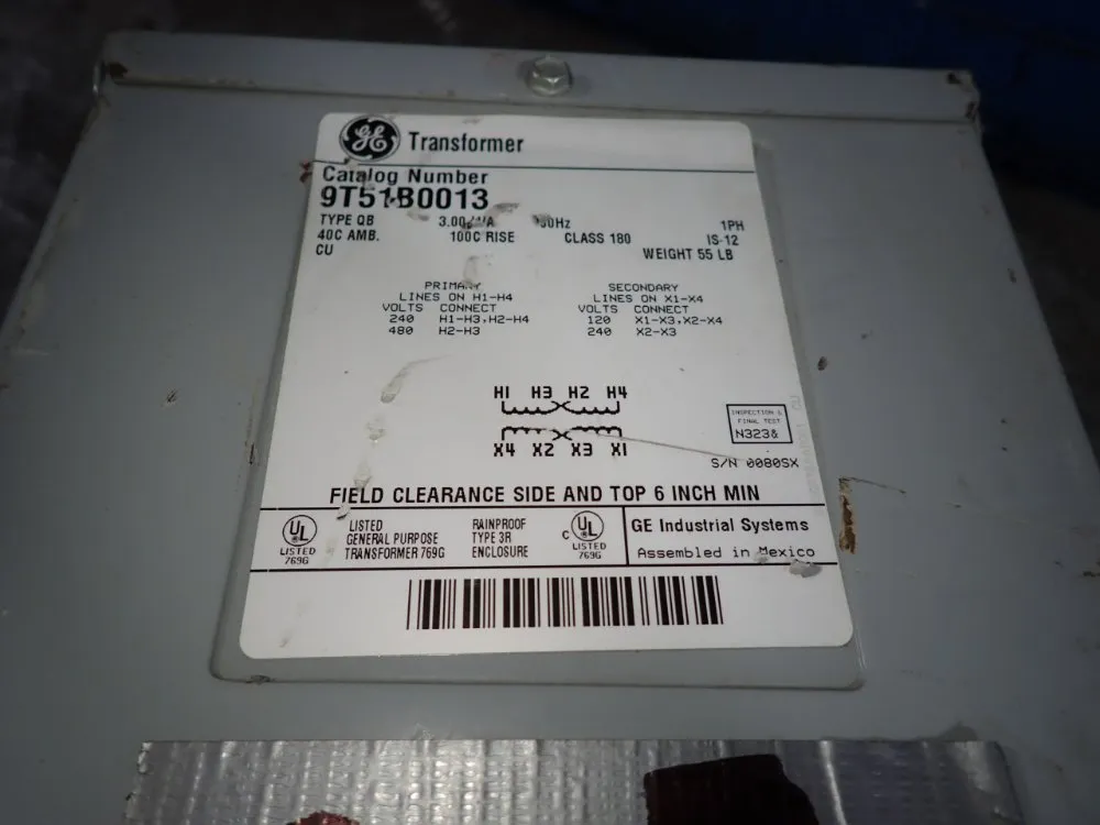 General Electric 3 Kva Transformer - 9t51b0013