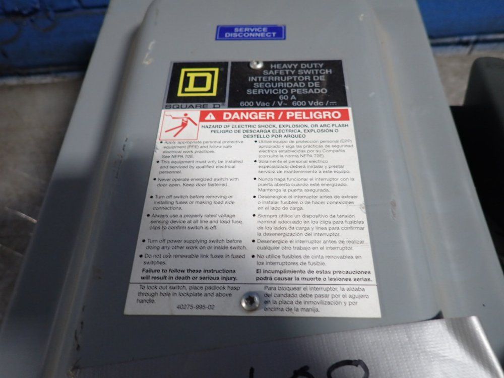 Square D 60 Amps Non Fusible Disconnect - H362