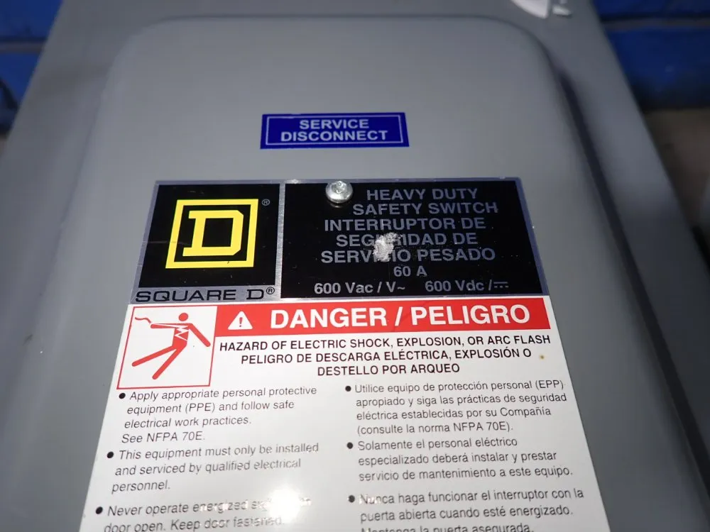 Square D 60 Amps Non Fusible Disconnect - Hu362