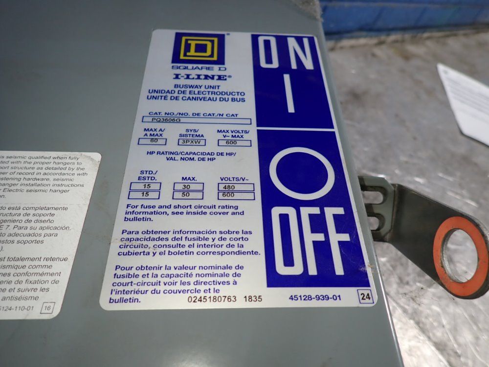 Square D 60 Amps Bus Plug - Pq3606g