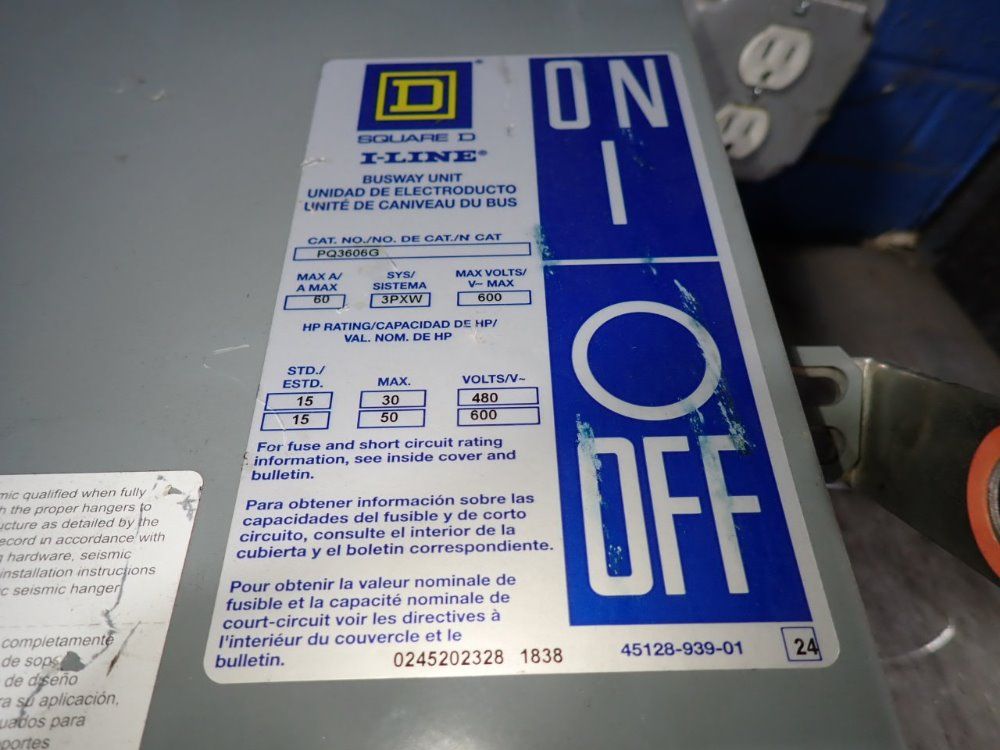 Square D 60 Amps Bus Plug - Pq3606g