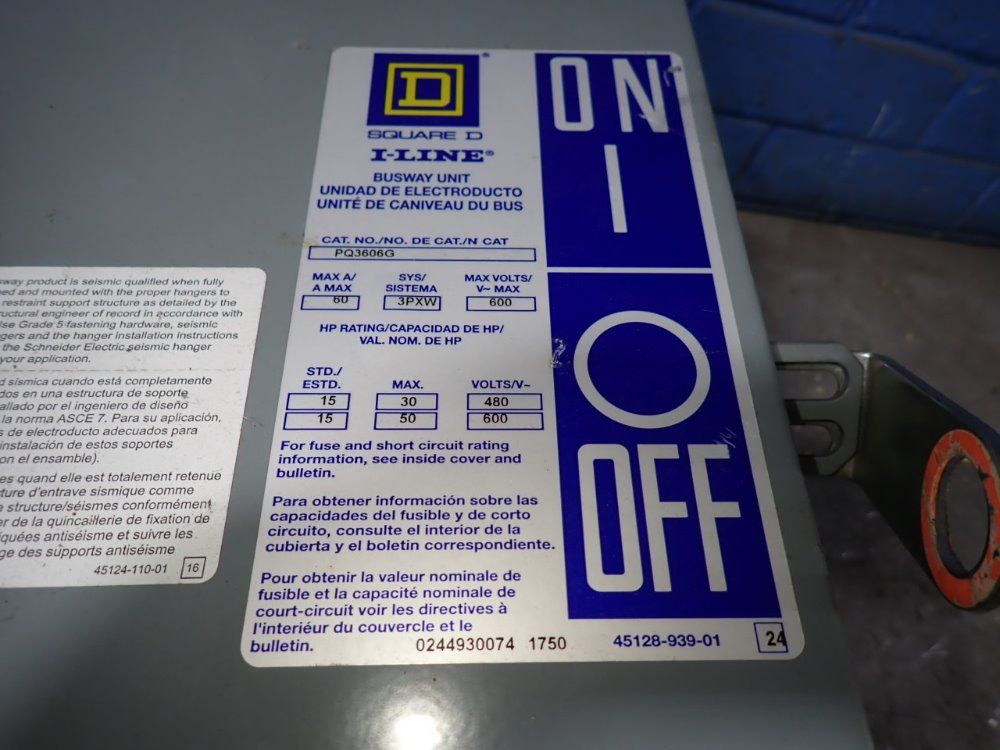 Square D 60 Amps Bus Plug - Pq3606g