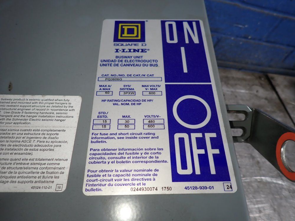 Square D 60 Amps Bus Plug - Pq3606g