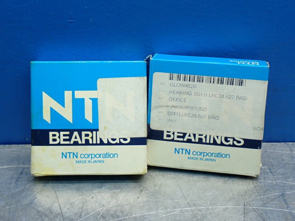 Ntn Single Row Deep Groove Ball Bearing, 2pcs - 6011llbc3/em