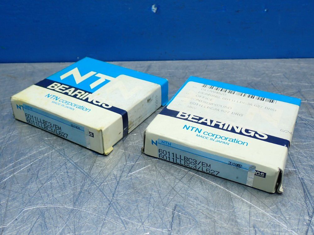 Ntn Single Row Deep Groove Ball Bearing, 2pcs - 6011llbc3/em